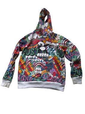 Fresh Laundry Multicolor Graphic Pullover Hoodie Size M